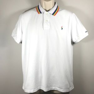 Pride Polo Ralph Lauren Rainbow Collar and Logo Unisex Large